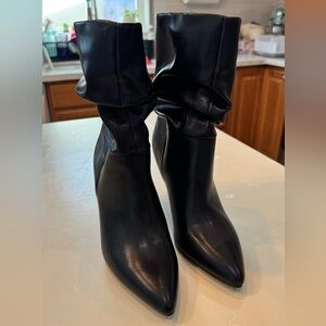 DV by Dolce Vita Black Pointed-Slip Slouch Knee Boots